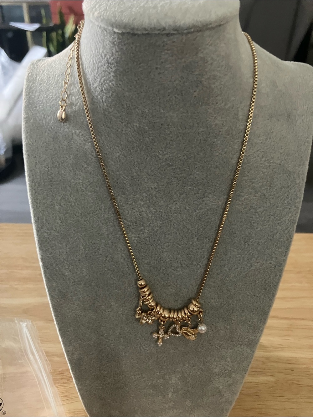 Gold Tone Charm Pendant Necklace - Women Jewelry